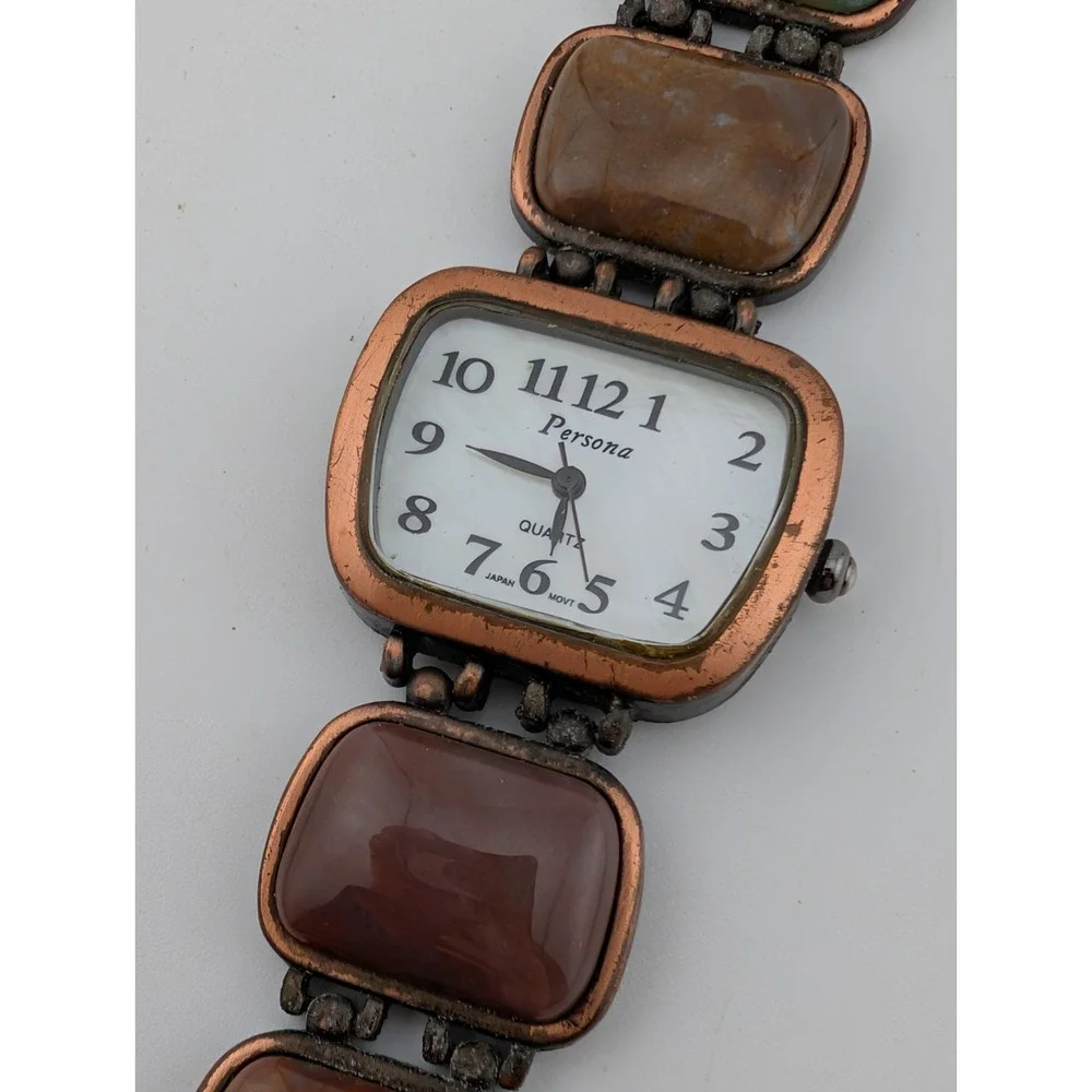 Persona Watch Women 30mm Case MOP Dial Multicolor Stone 7